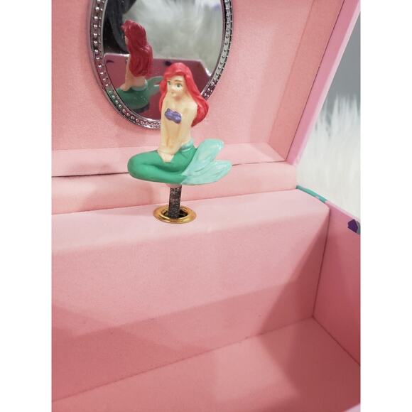 Vintage 90s Ariel Little Mermaid Jewelry Music Box Pink Works Wish Upon A Star - Picture 4 of 8